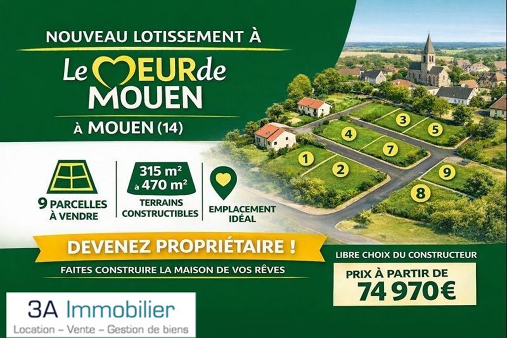 Terrain MOUEN (14790) 3A Immobilier