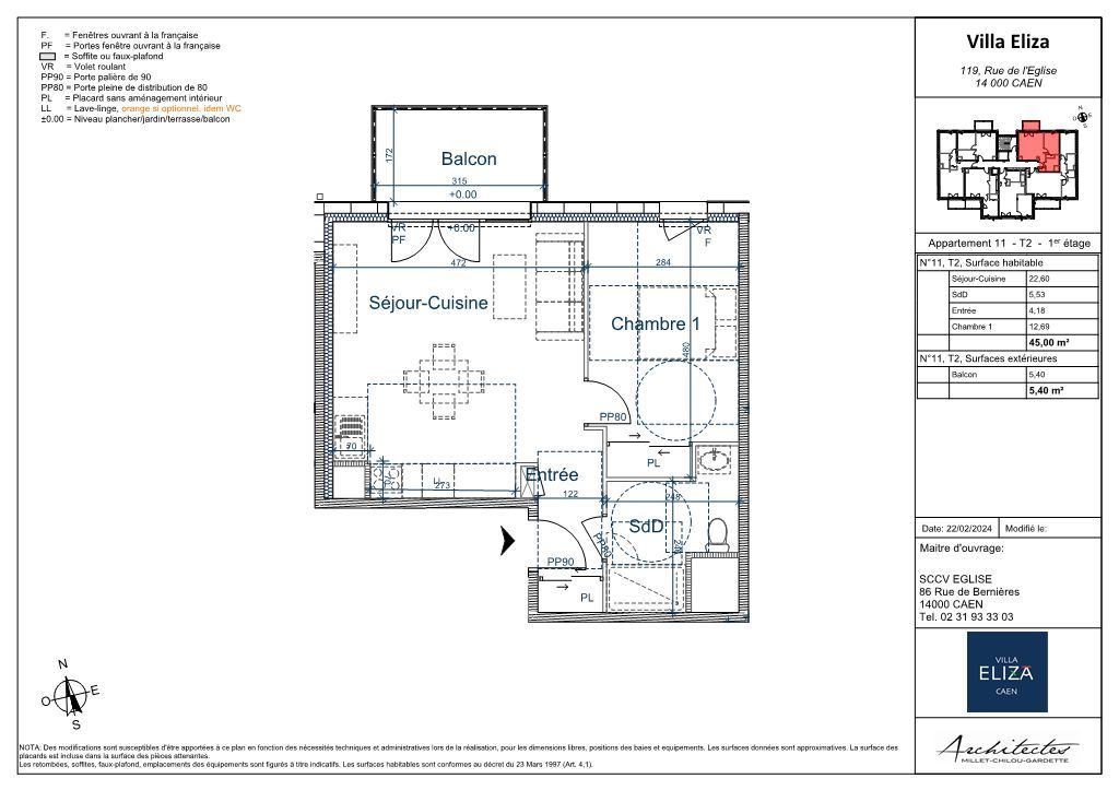 Appartement F2 CAEN (14000) 3A Immobilier