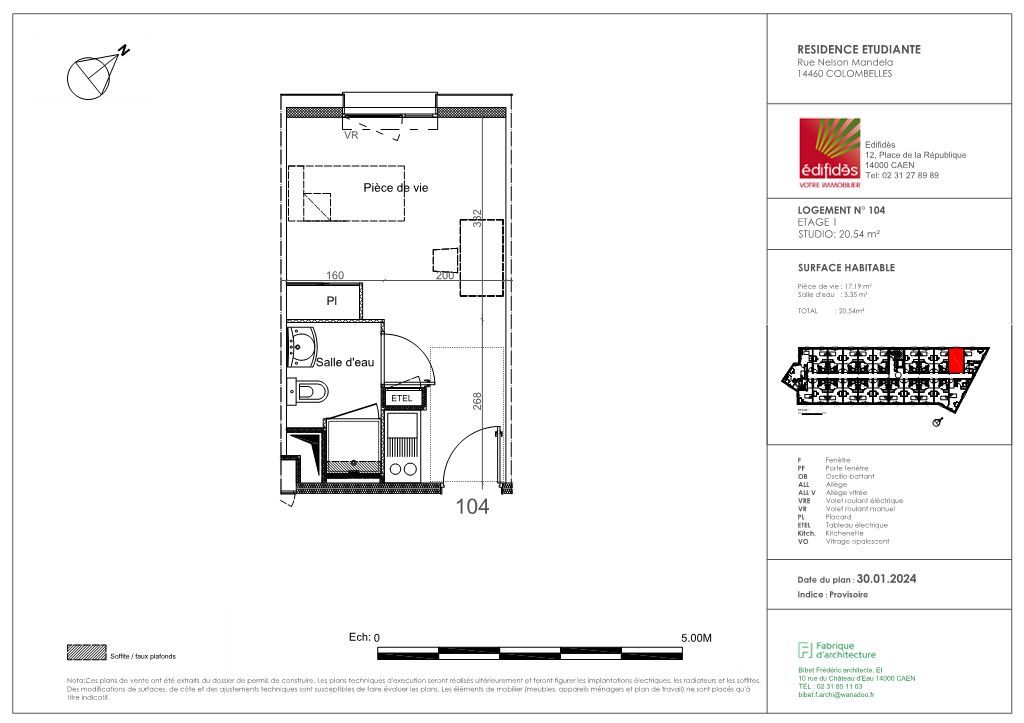 Appartement Studio COLOMBELLES (14460) 3A Immobilier