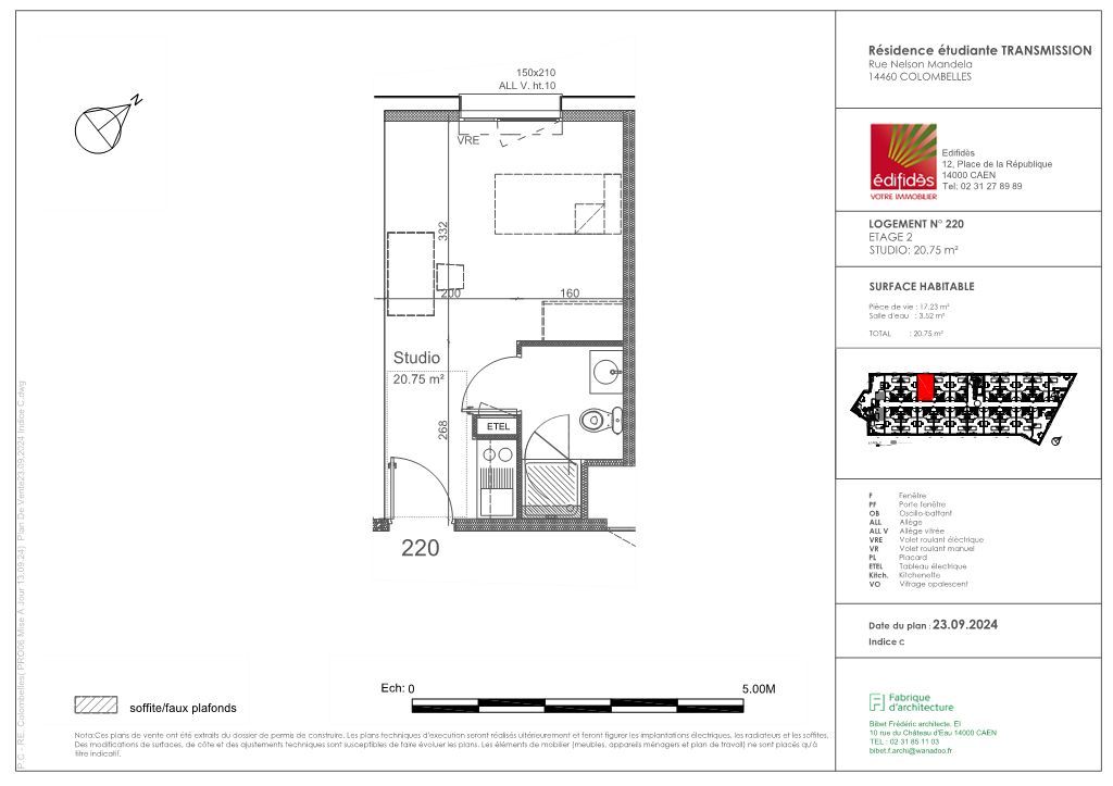Appartement Studio COLOMBELLES (14460) 3A Immobilier
