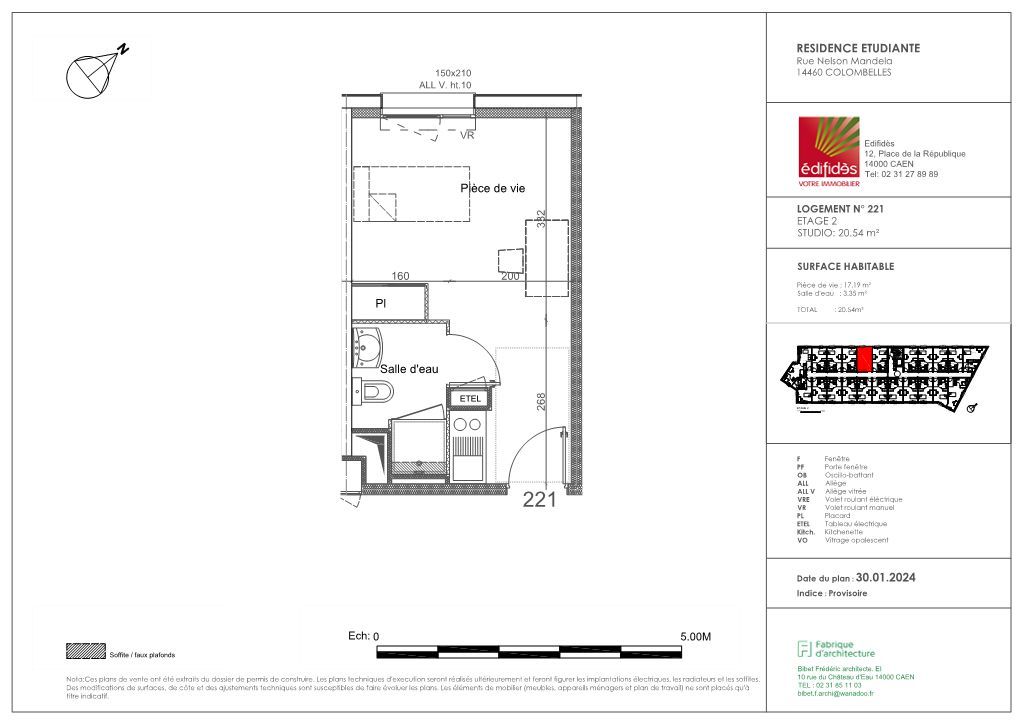 Appartement Studio COLOMBELLES (14460) 3A Immobilier
