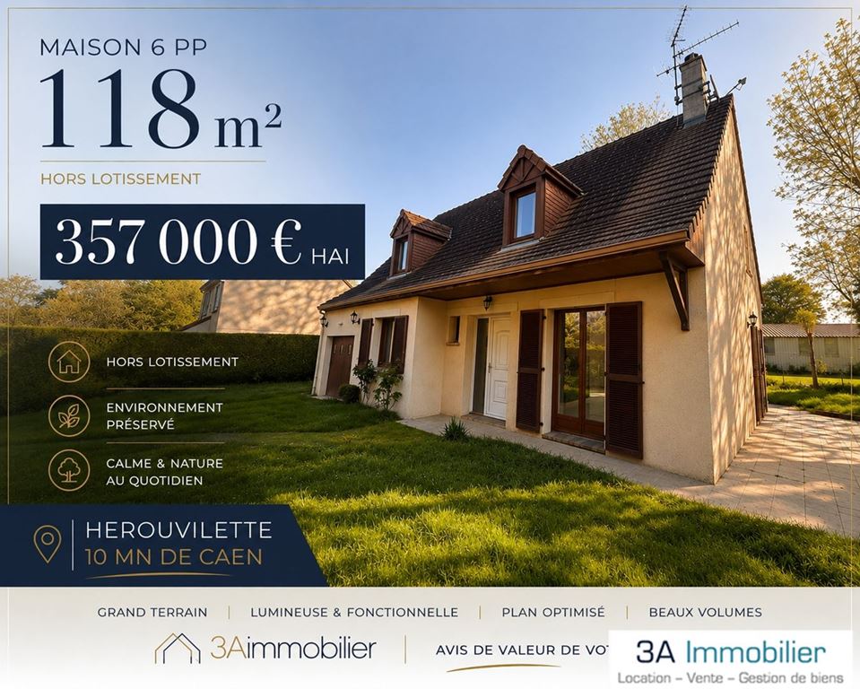 Maison traditionnelle HEROUVILLETTE (14850) 3A Immobilier
