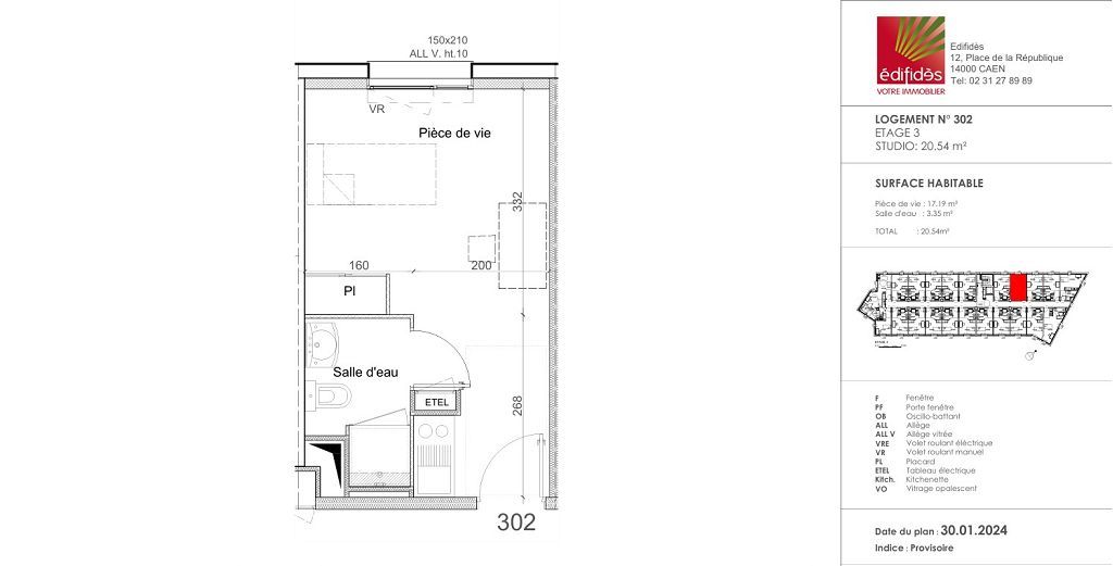 Appartement Studio COLOMBELLES (14460) 3A Immobilier