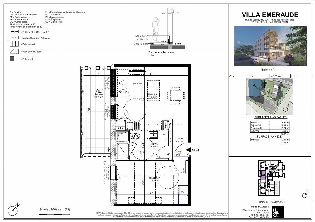 Appartement F2 EPRON (14610) 3A Immobilier