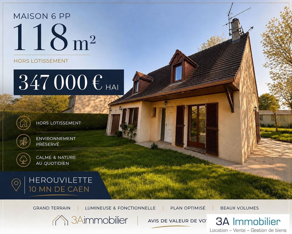 Maison traditionnelle HEROUVILLETTE (14850) 3A Immobilier